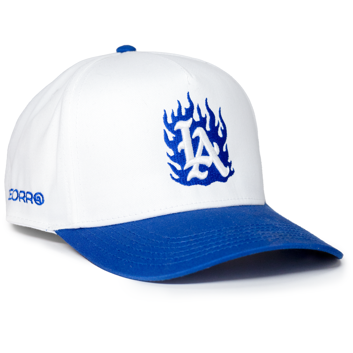 Blue and top white hat