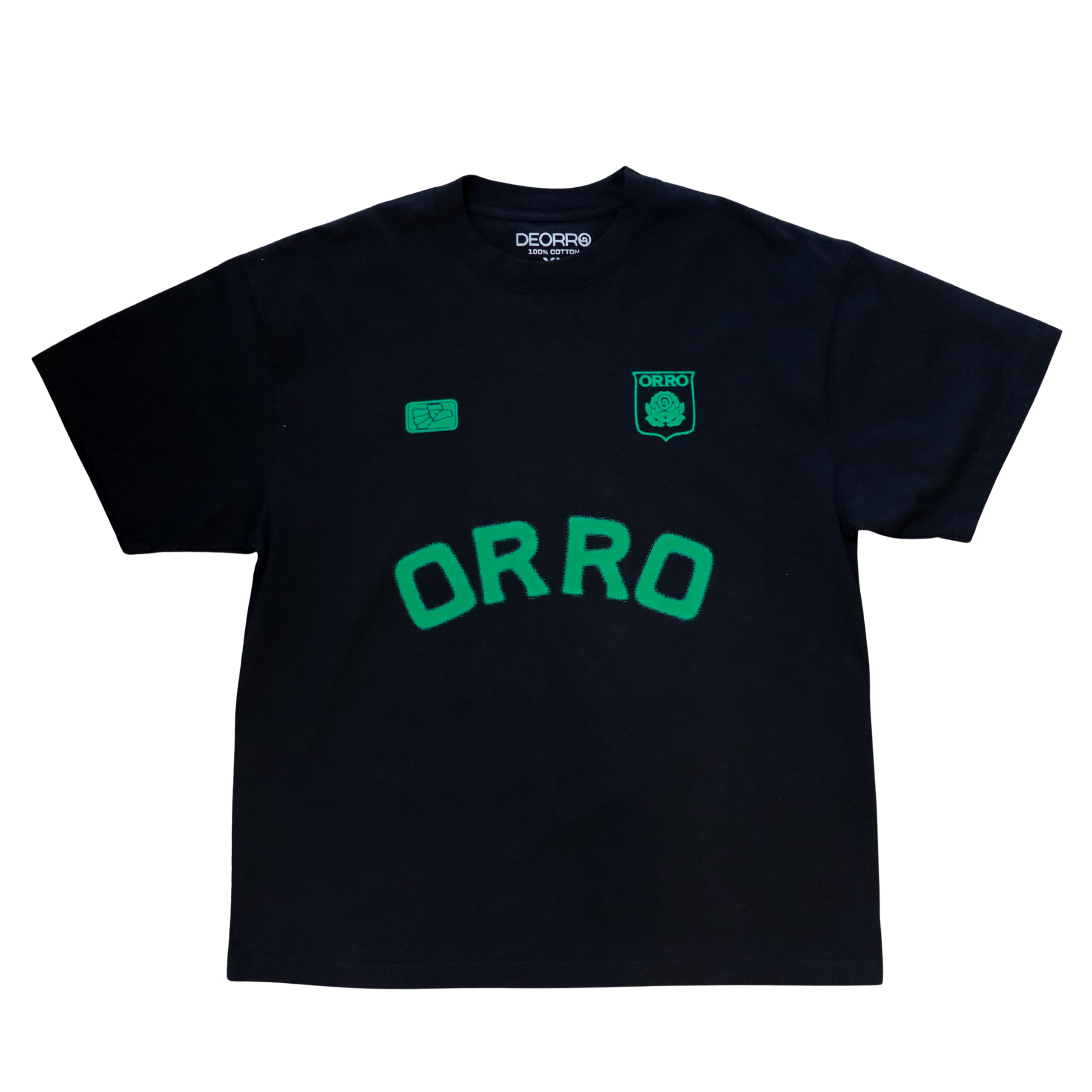 ORRO FC BLUR BLACK TEE (Neon Green)