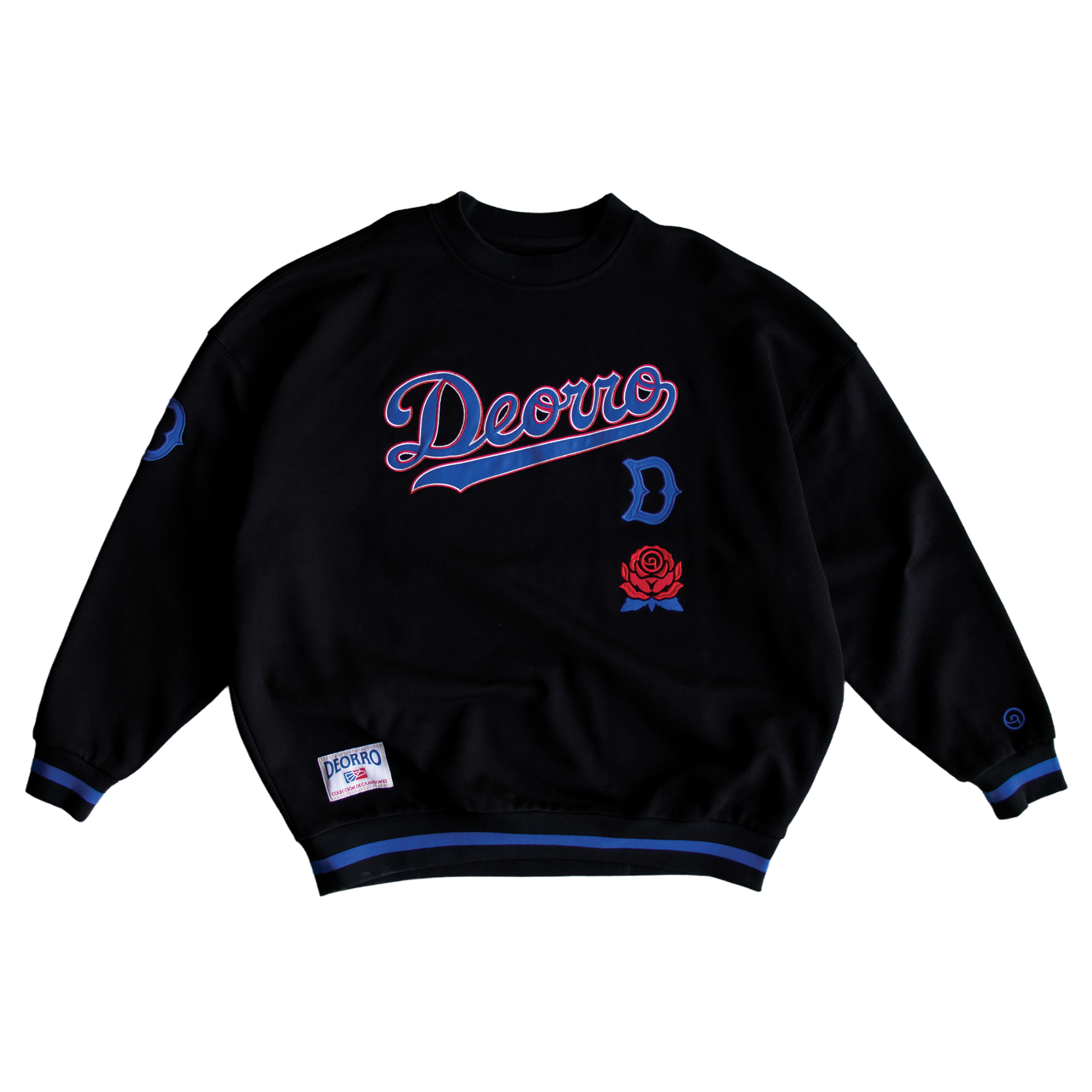 Deorro-Black Oversized Crew Pullover