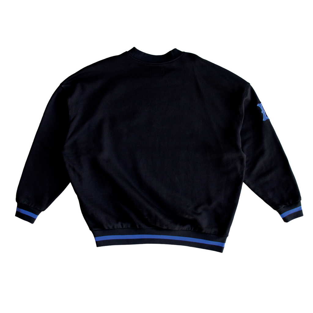 Deorro-Black Oversized Crew Pullover