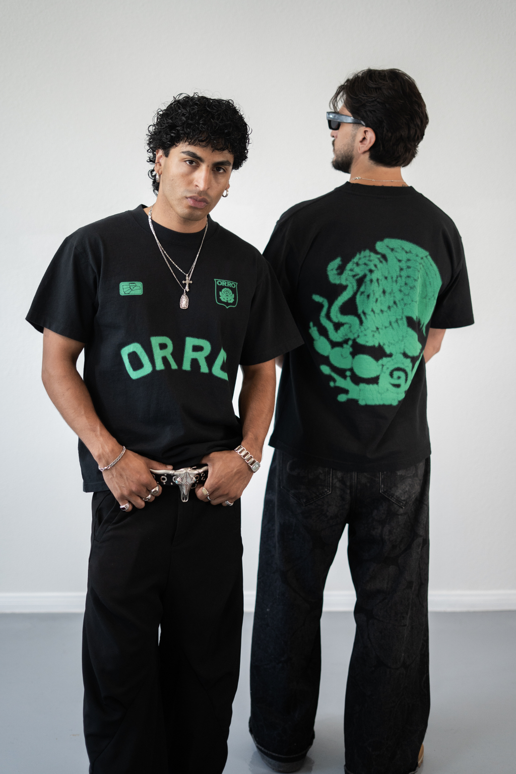 ORRO FC BLUR BLACK TEE (Neon Green)