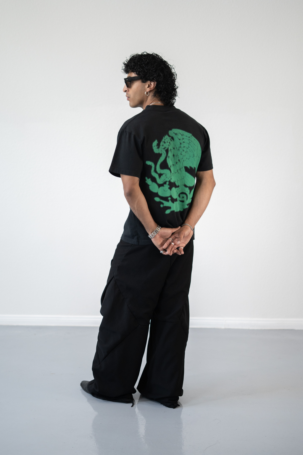ORRO FC BLUR BLACK TEE (Neon Green)