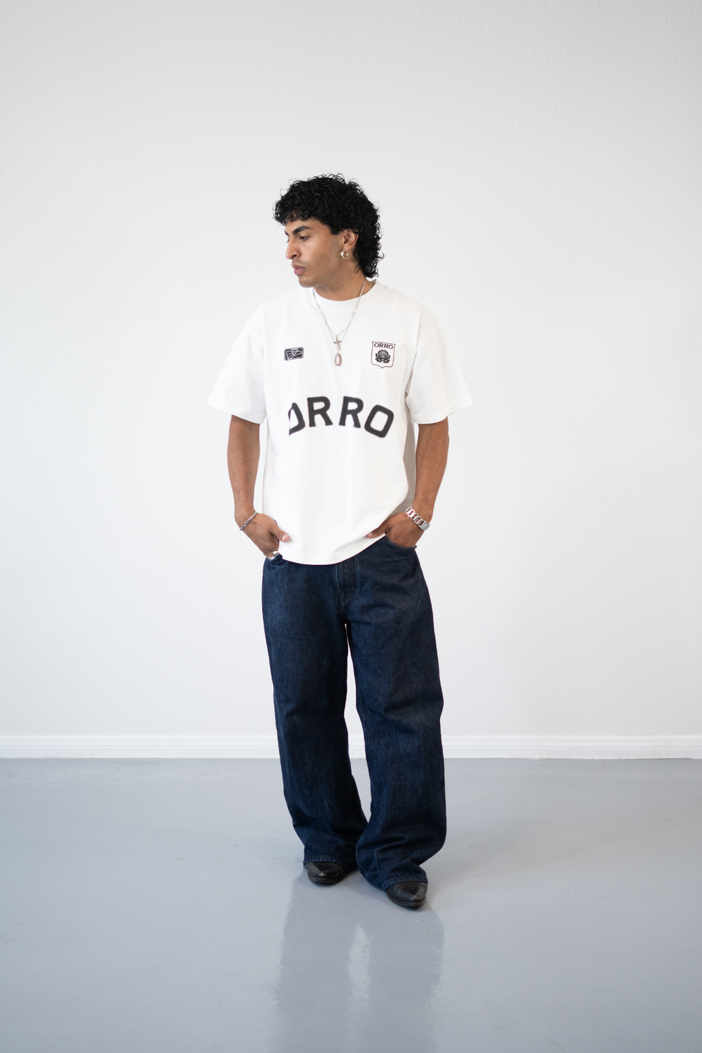 ORRO FC BLUR WHITE TEE (Black Eagle)