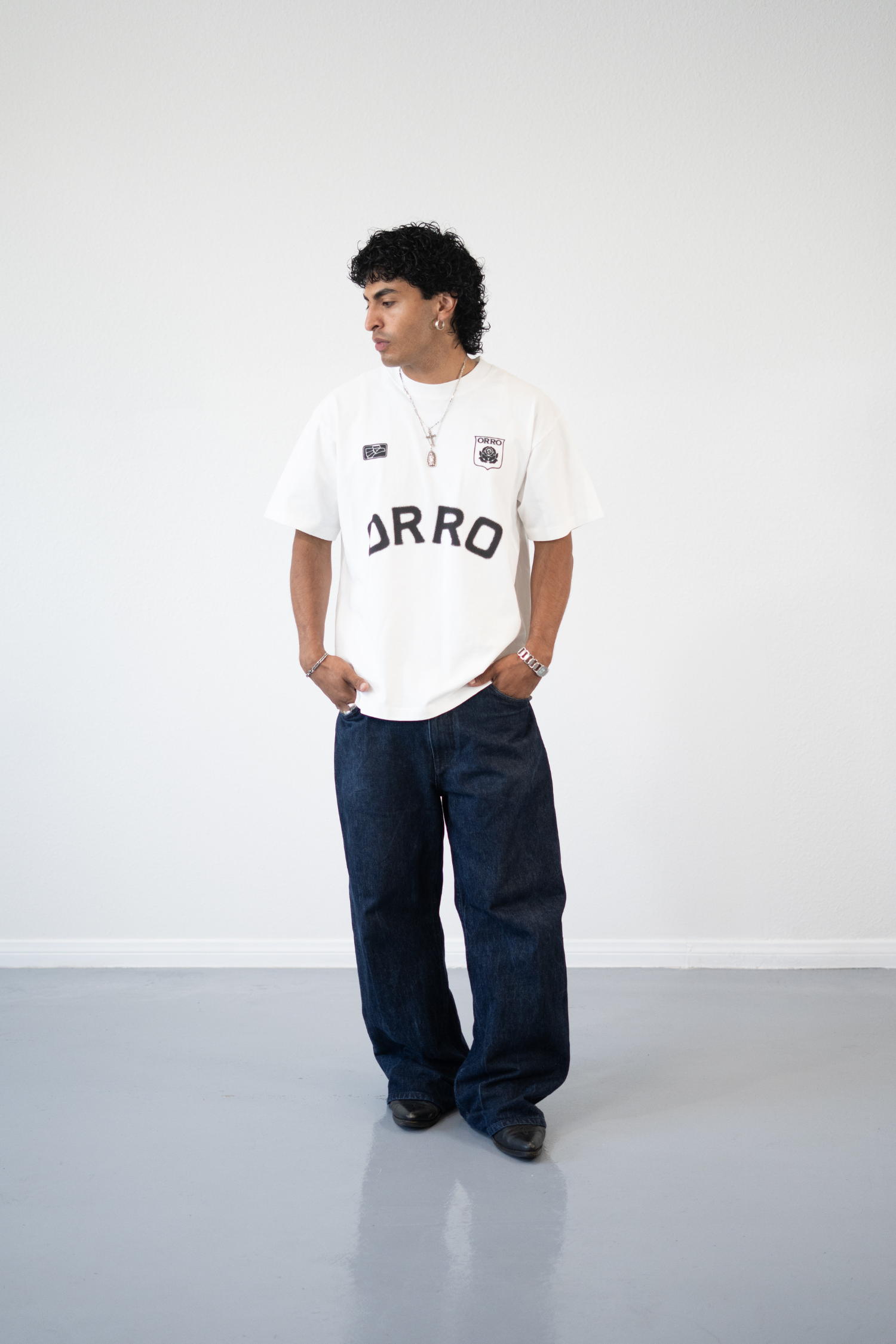ORRO FC BLUR WHITE TEE (Black Eagle)