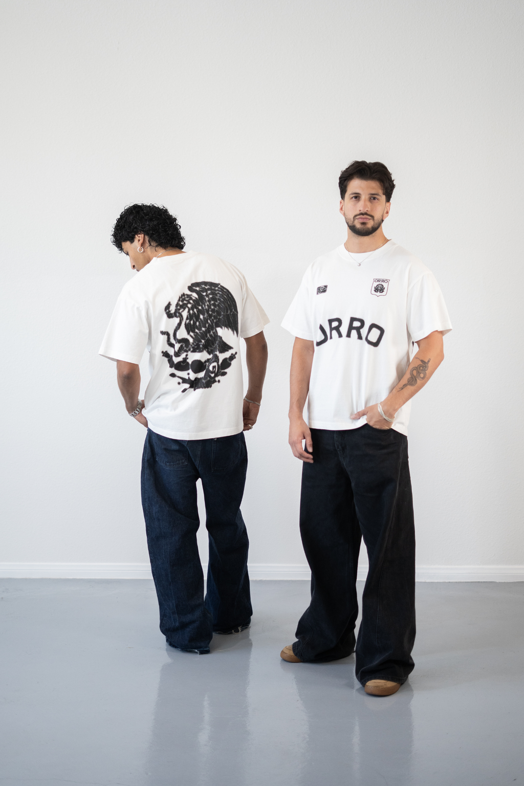 ORRO FC BLUR WHITE TEE (Black Eagle)