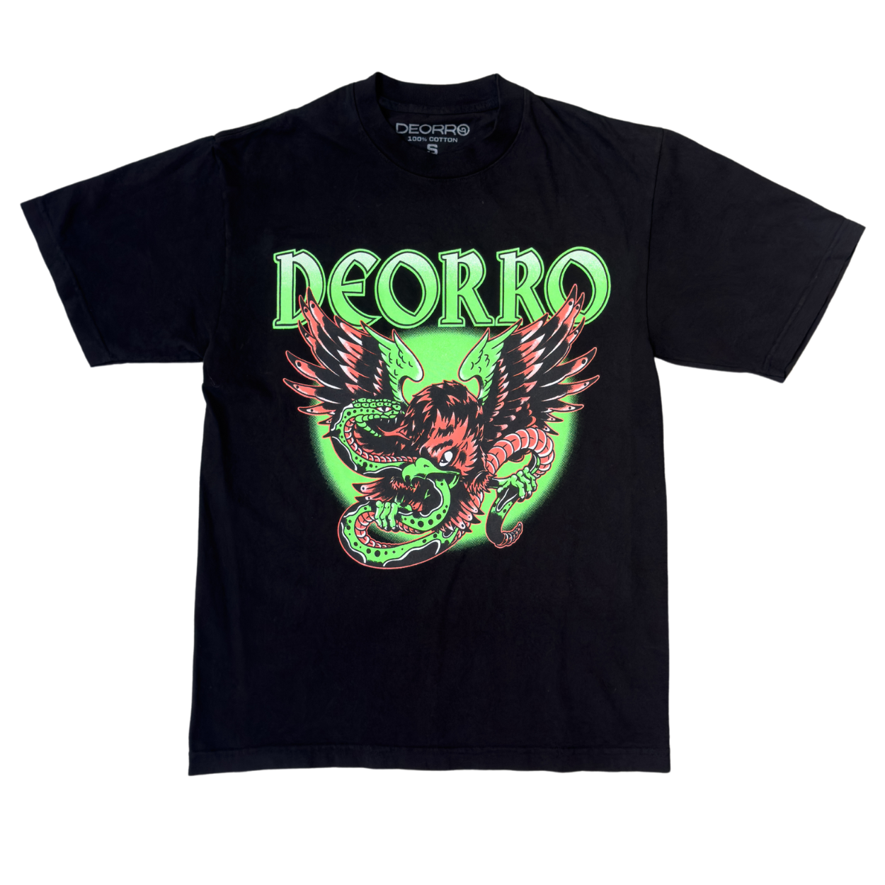 Neon Green Bandera - Deorro Black Tee