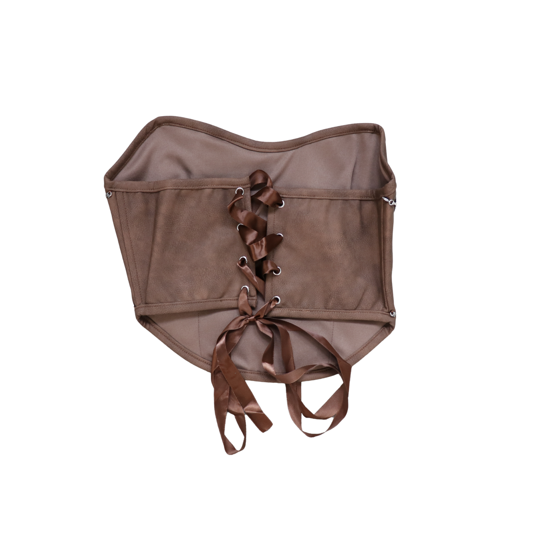 Deorro-Western Halter Bustier Corset Top (BROWN)
