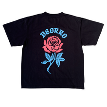 Load image into Gallery viewer, Flor Azul- Deorro Black Tee