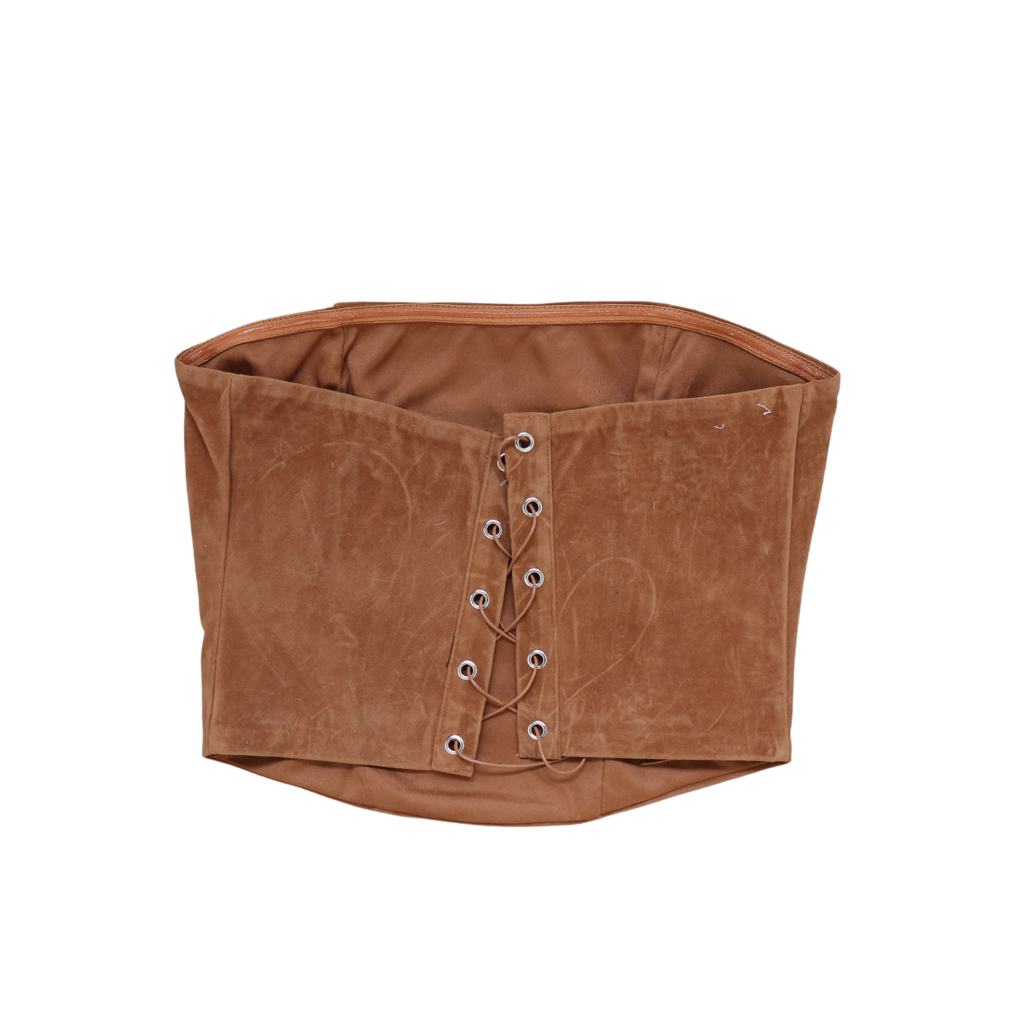 Deorro-Lace Up Halter Corset Top (TAN)