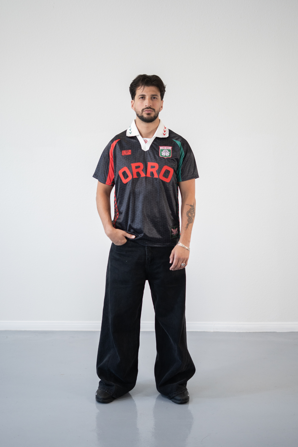 ORRO Futbol Jersey  (Black)