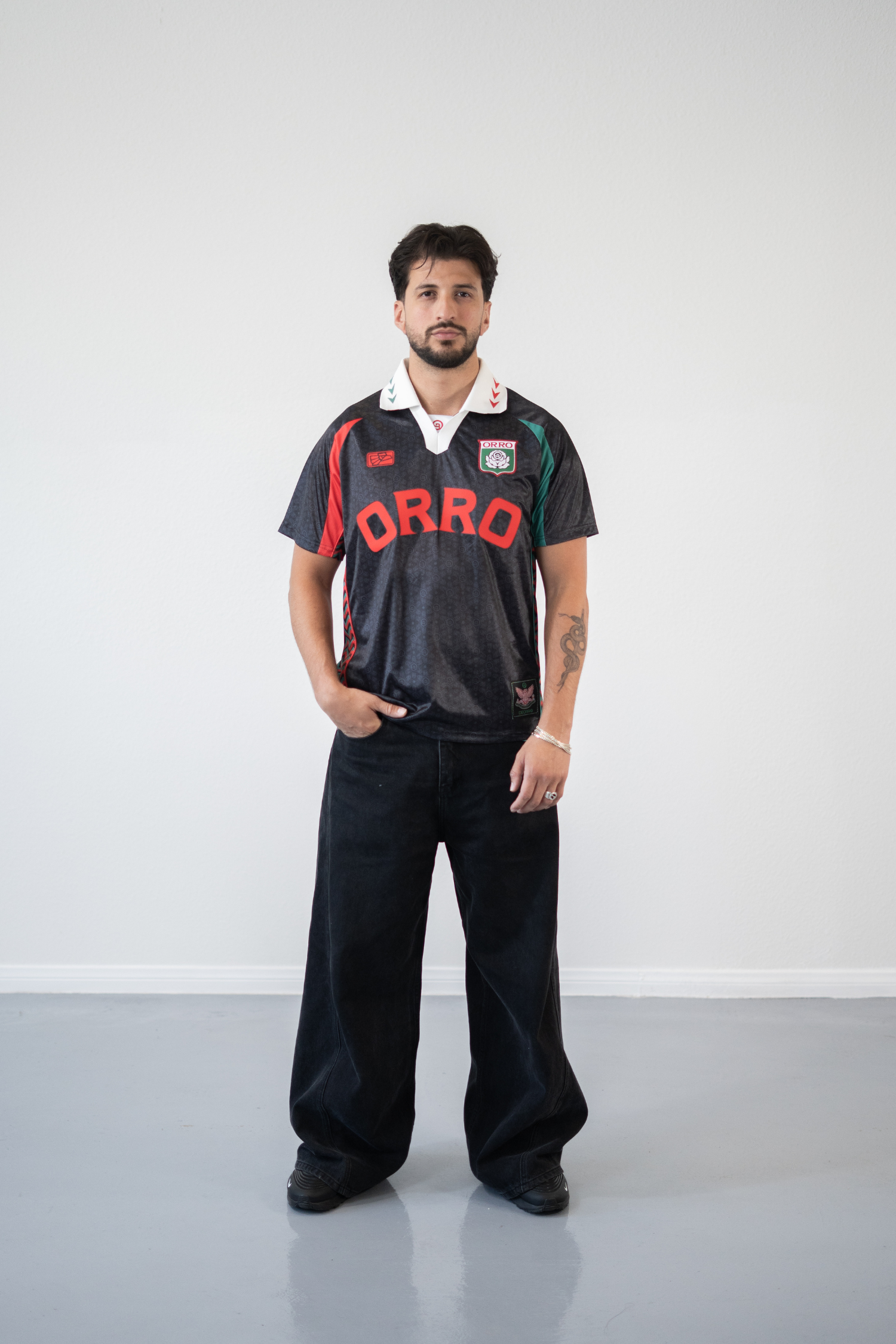ORRO Futbol Jersey  (Black)