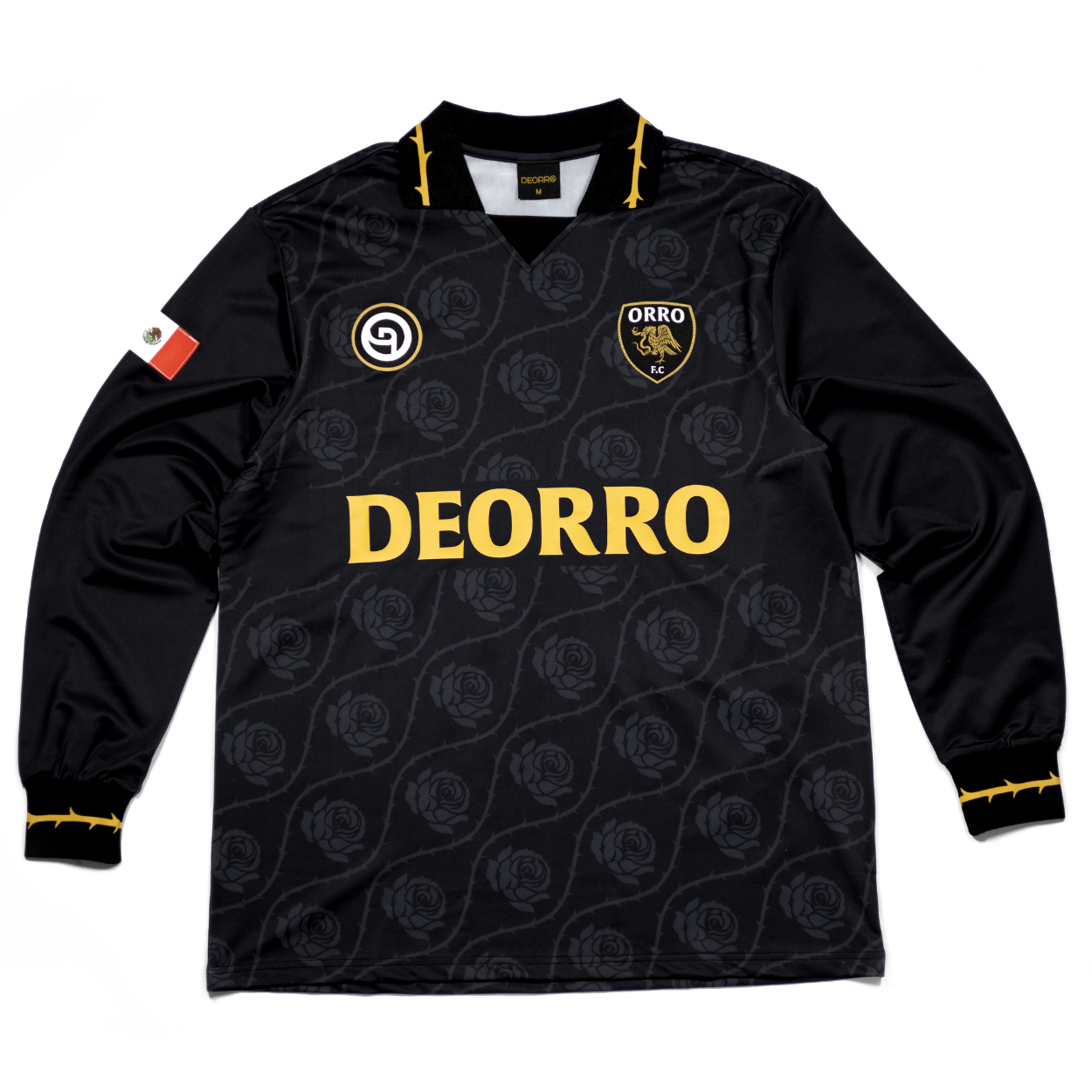 Black and gold soccer top jersey